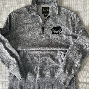 Classic Roots Quarter Zip Sweater Salt and Pepper